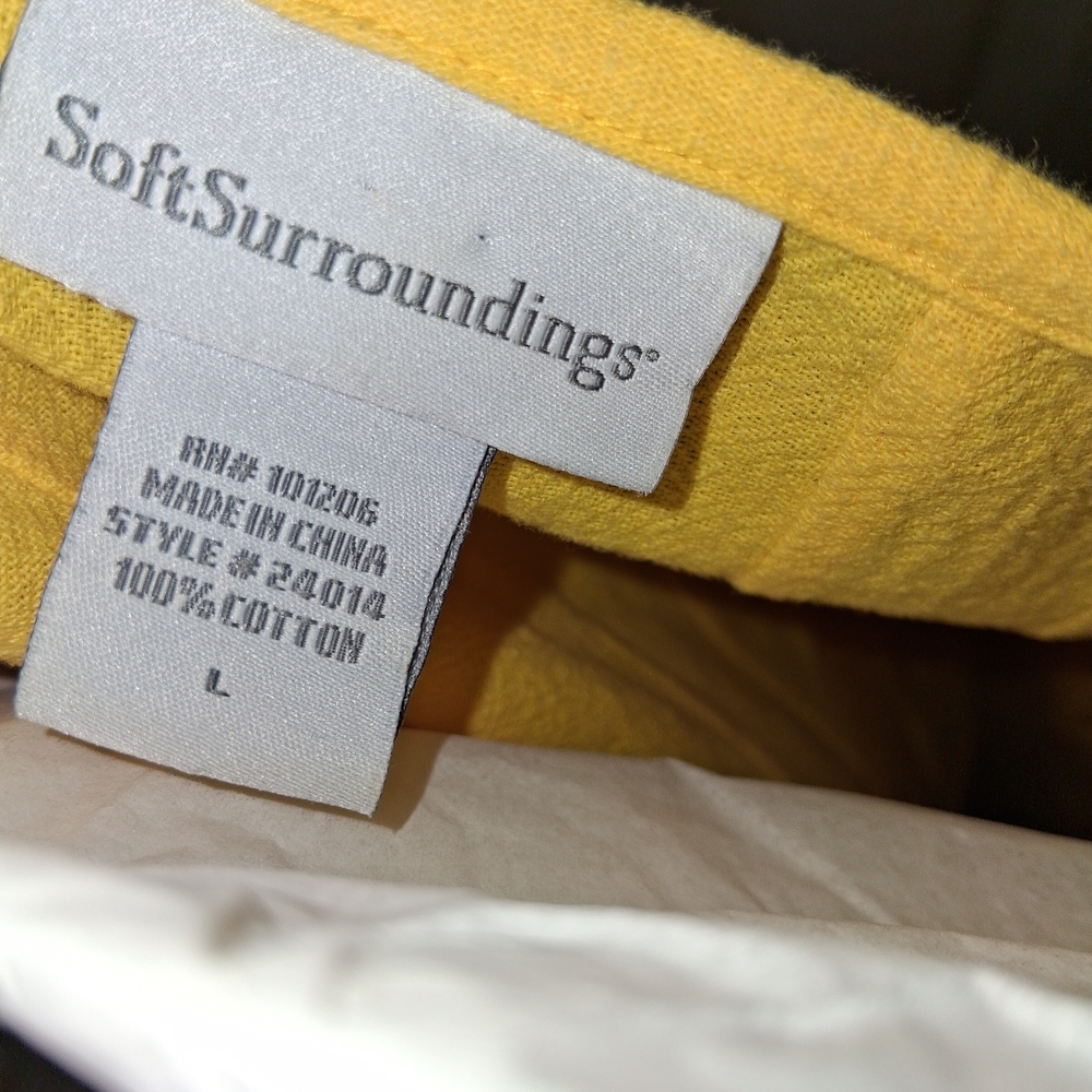 Soft Surroundings Yellow Cotton Top - Picture 6 of 6
